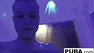 Blonde Wrestler Uses Double Toys On Pussy And Ass