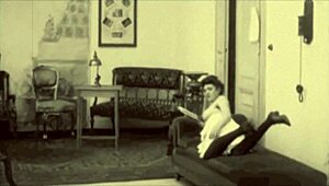 Vintage hairy pussy banged hard in steamy retro action.