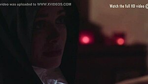 Hey, guess what? A nun catches Mona Wales and Serene Siren scissoring hard!