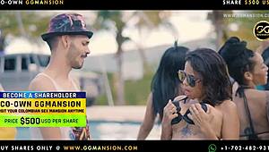 Latina and Blonde Lesbians Kneeling and Fingering Asses