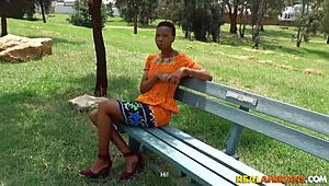 i picked up a cute petite african babe with short hair for fun foreplay