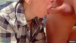 Babe in tight pantyhose sucked off her stepbrother while parents were home, cum on leggings