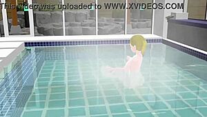 i saw an anime woman bathing in a japanese public sento bath.