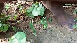 Epic Style Outdoor Sex with Mature Black Bent Over!