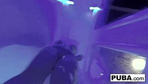 Blonde Wrestler Uses Double Toys On Pussy And Ass