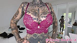 melody radford tries on black and purple lingerie and micro bikini in sexy haul 😍