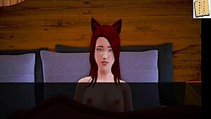 Teen Girl In Hentai Game Sucks Cock And Gets Ass Fucked With Small Tits!