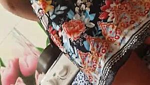 Spy cam catches Mexican niece with perfect body under skirt in taboo footage.