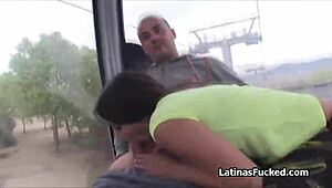 Ever tried a quickie in a cable car with a hot Italian babe? Spicy big tit action awaits!