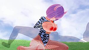 Big Tits Hentai Babe Rides Huge Cock In Fishnet