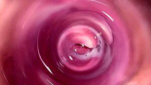 look at that camera deep in mia's creamy pussy