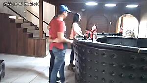 Cheating husband caught fucking a babe on hidden spy camera