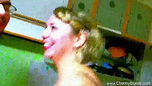 back in the day, this italian housewife gave a steamy kitchen blowjob to her husband