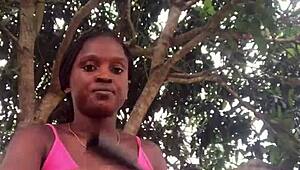 crazy bitch unboxes outfit in front of strangers