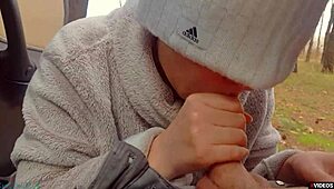 Suck my cock, milf whore, right here on the highway, he commands as cum splatters her face.