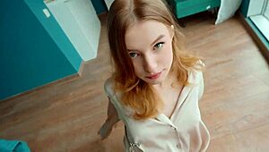 Hey, this stupid student didn’t read the lease and paid with her tight pussy!