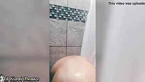 soapy showering in gym bathroom 😊