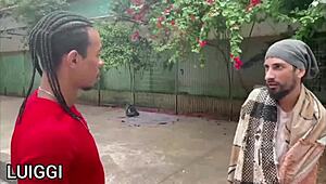 Big-dicked homeless guy surprises with his size.