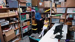 Russian teen shoplifts and gets punished with hard fucking at office