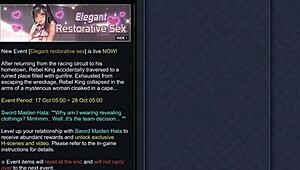 I tease maiden hatas' dripping pussy with a cucumber in this kinky anime game