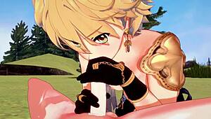 i messed up suckin ventis dick in genshin yaoi, aether gets fucked hard