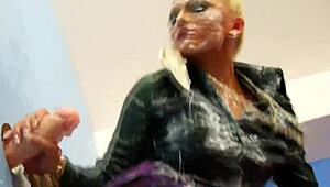 Hot Blond Euro Bukkake Babe Feels Intense Facial Pleasure