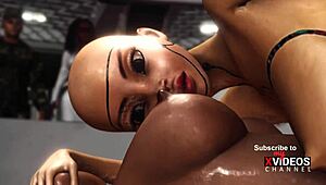 I uncover Area 51 secrets with 3D dickgirl androids banging ebony