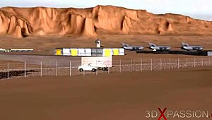 I uncover Area 51 secrets with 3D dickgirl androids banging ebony