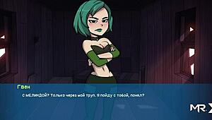 Creampie in redhead's big ass pussy in hentai game! Uncensored blowjob scene.