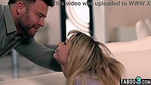 Whoa, stepdad’s going hard on petite blonde teen Demi Hawks! 😡