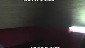 stunning young girl picked up for outdoor real porn action