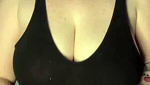 Slapping Huge Tits On Table