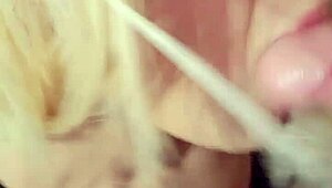 Wow, this gorgeous t-girl is just slobbin’ on my knob!