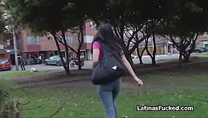 Big tit latina amateur pays debt with pussy in reality homemade