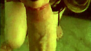 Blindfolded wife sucks big white cock to cumshot