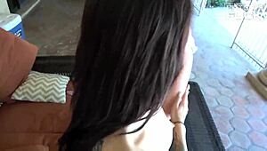 couldn’t close it, so a real stud stepped in to bang this horny latina outside