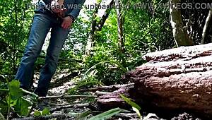 Sexy fat stranger helps me finish outdoors in public