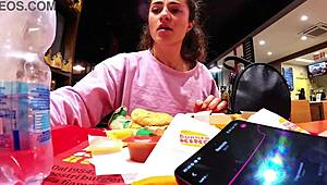 My step-brother says, 'Come play with me,' while controlling my lovense in the car