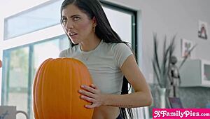 Teen Stepsister Theodora Day Gets FREE USE for HALLOWEEN. Her BFF Lily Larimar Joins In!