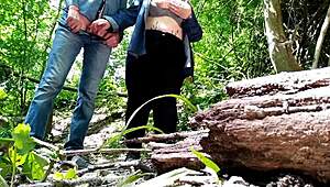 Sexy fat stranger helps me finish outdoors in public