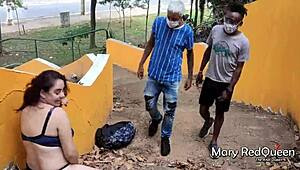 pega no flagra masturbating in public, forced to suck big cocks of walif santos and rubens badaro