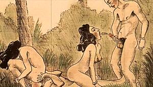 Vintage erotic drawings tell a sensual story