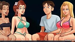 Summertime Saga Unleashes Wild Reverse Gangbang on Beach