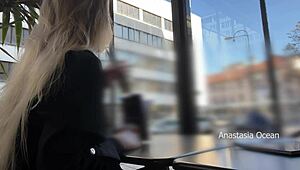 i'm flashing my titts in the cafee with glass walls so everyone outside sees me in this transparent t-shirt with no bra