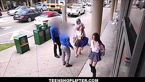 Big natural tits blonde teen shoplifter fucked by officer