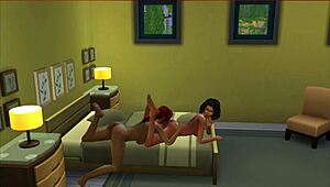 indian aunt and nephew share family moments in anime style