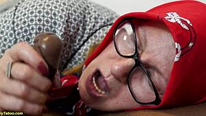 Horny grandma takes electrician’s cock in her tight ass. Total destruction!