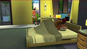 indian aunt and nephew share family moments in anime style