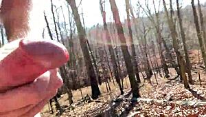 Hiking naked in the outdoors with clothes ripped