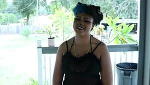 during the interview, the teen gets face-fucked and creampied